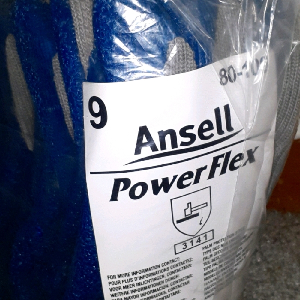 Ansell power flex gloves 80-100 14 pairs a pack
